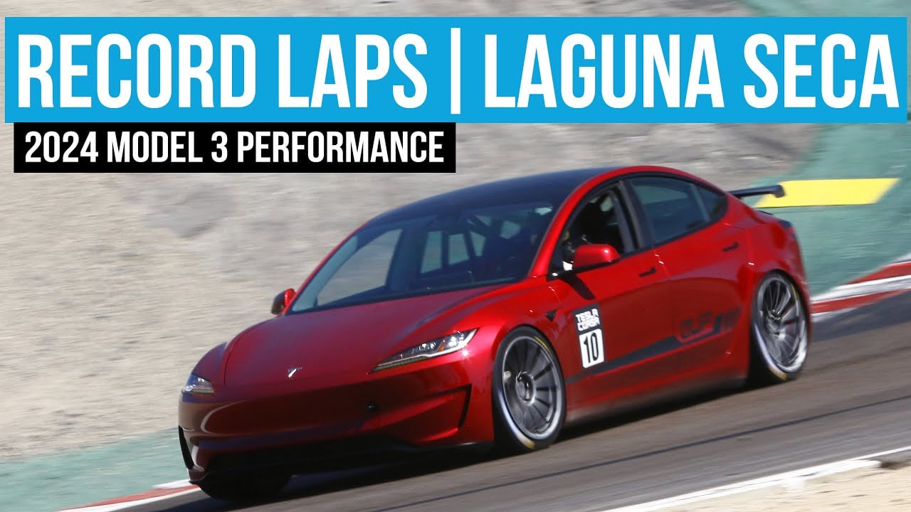 Setting Supercar Lap Times at Laguna Seca in 2024 Tesla Model 3 Performance