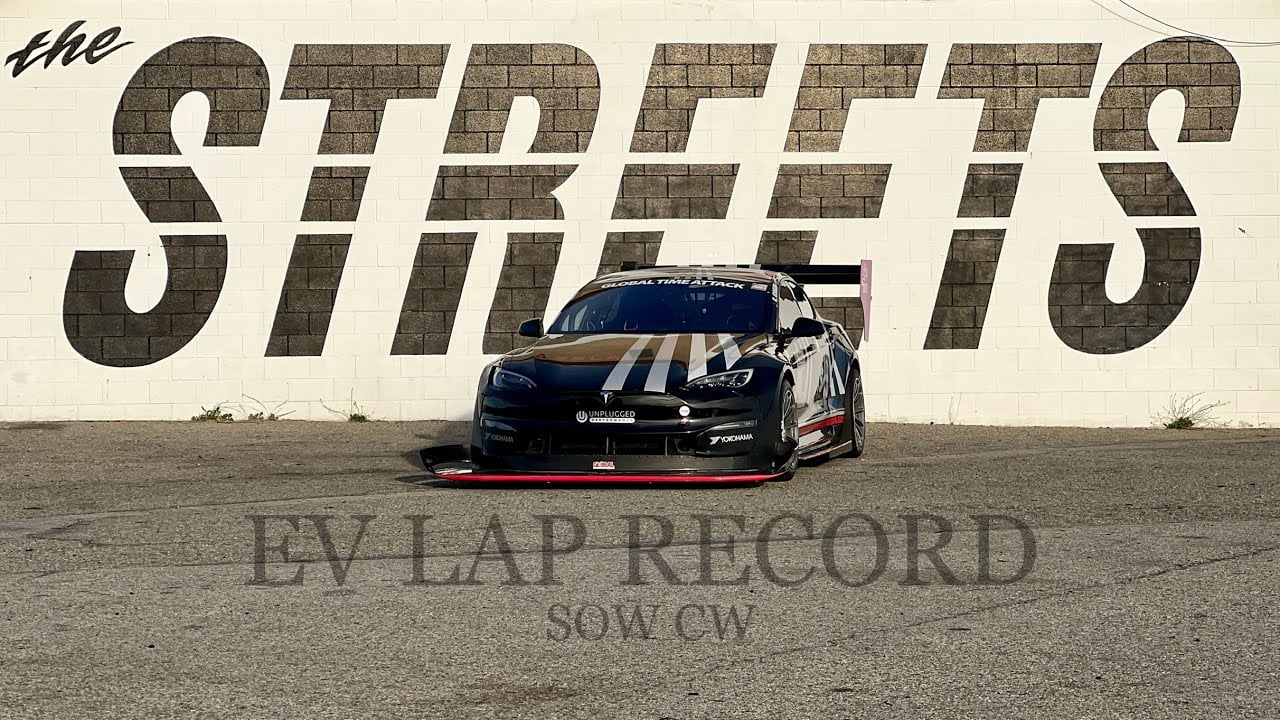 Unplugged Performance Dark Helmet Model S Goes PLAID on Streets of Willow with EV Record (1:13.5)