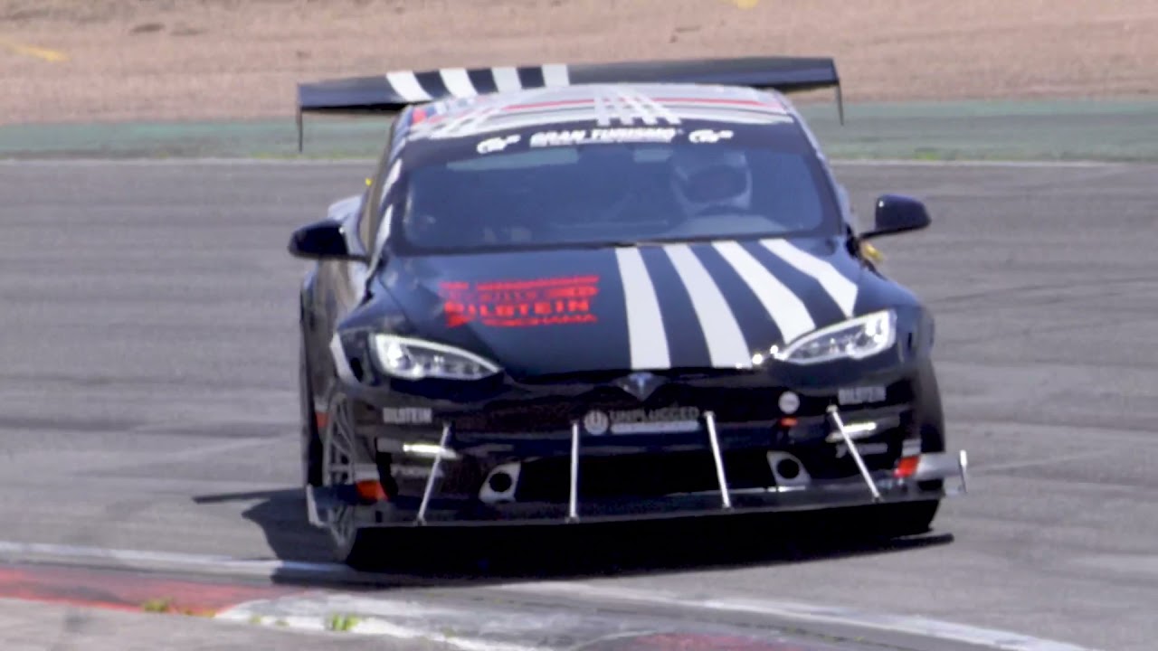 Project Dark Helmet Intro Drift - UP Tesla Model S Plaid With Randy Pobst