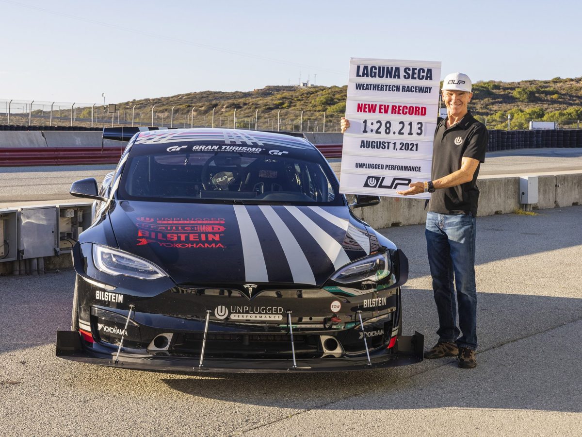 Unplugged Performance Model S Plaid Sets New EV Record At Laguna Seca
