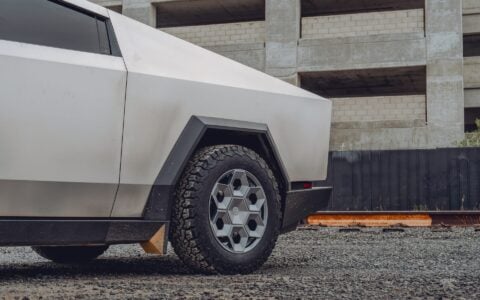 2024 Tesla Cybertruck - Unplugged Performance 20" CYBRHEX Wheels in Satin Titanium