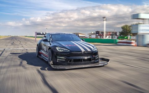 Unplugged Performance Tesla Model S-APEX Dark Helmet Racecar Image 2