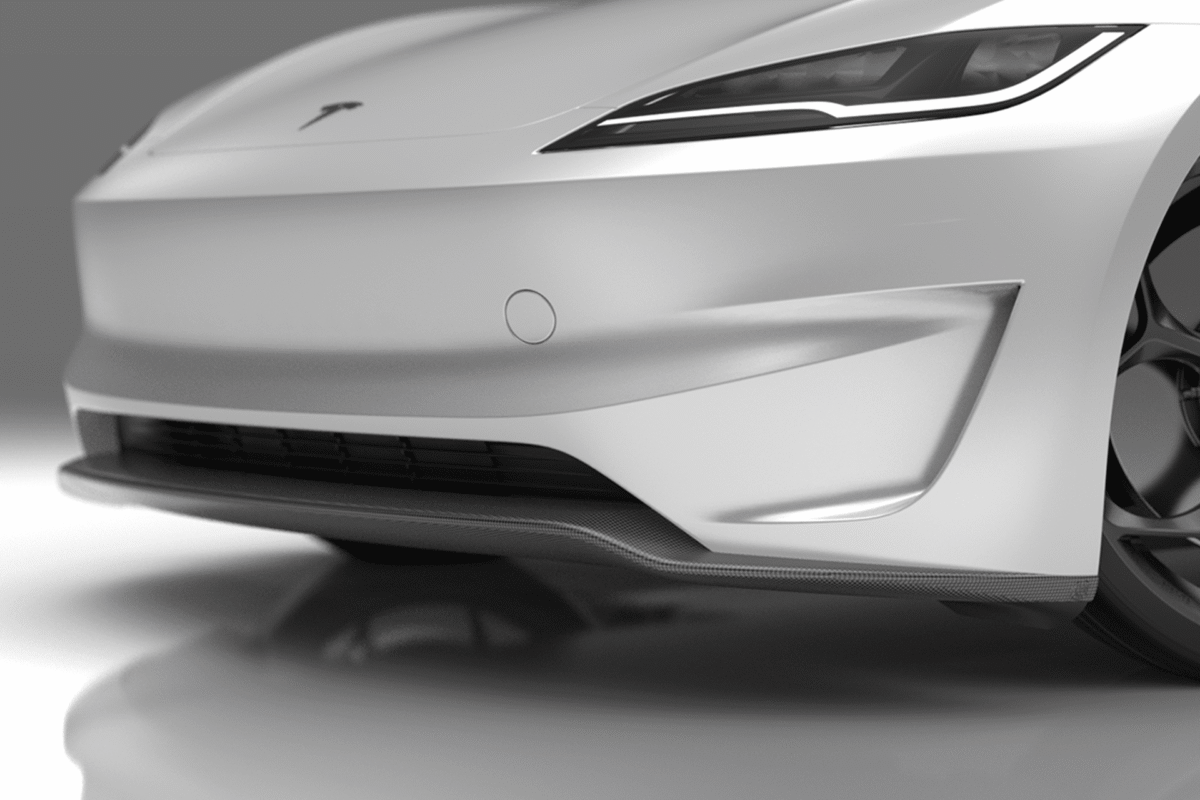 Tesla Model 3 Performance (2024+) Carbon Fiber Front Lip Spoiler ...