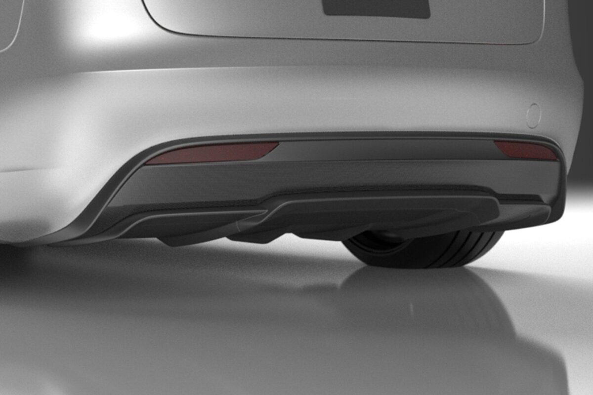 Electric Rear Diffusion Tesla Model 3 (2024+) Carbon Fiber Rear Diffuser Trim - Unplugged ...