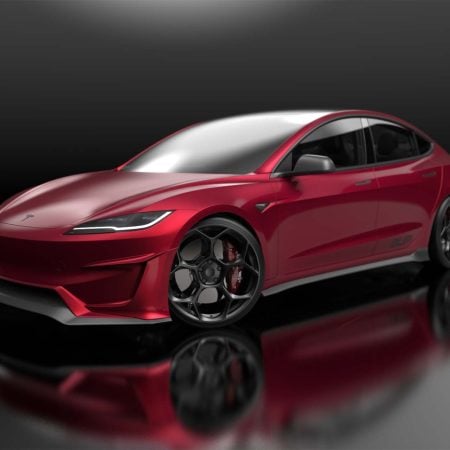 2024+ Tesla Model 3 Performance Carbon Fiber Full Aero Kit Renders
