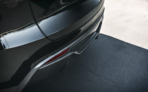 Tesla Model Y with Carbon Aero Parts on 21 inch UP-03 Forged Wheels In Gloss Black