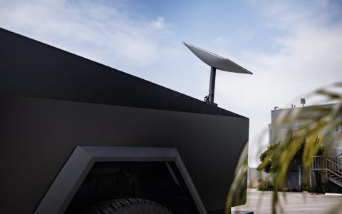 Matte Black Wrapped Cybertruck with Starlink Mount on UP-03 Forged Beadlock Wheels in Satin Titanium