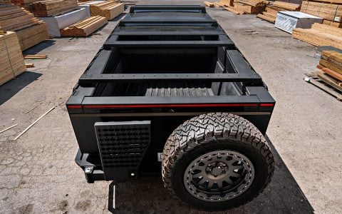 Storm Chaser INVINCIBLE Cybertruck on UP-03 Beadlock Forged Wheels in Satin Titanium