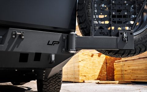 Storm Chaser INVINCIBLE Cybertruck on UP-03 Beadlock Forged Wheels in Satin Titanium