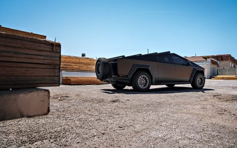 Storm Chaser INVINCIBLE Cybertruck on UP-03 Beadlock Forged Wheels in Satin Titanium