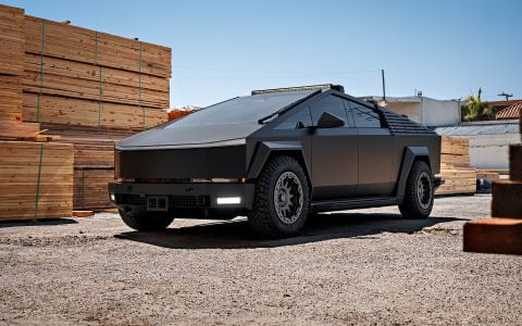 Storm Chaser INVINCIBLE Cybertruck on UP-03 Beadlock Forged Wheels in Satin Titanium