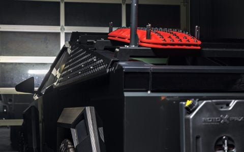 UP INVINCIBLE Cybertruck with Front and Rear Bumper UP-03 Beadlock Forged Wheels Roof Rails with Molle Panel Rack & 50in Light Bar