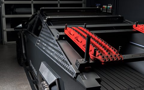 UP INVINCIBLE Cybertruck with Front and Rear Bumper UP-03 Beadlock Forged Wheels Roof Rails with Molle Panel Rack & 50in Light Bar