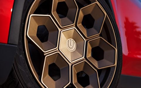 Ultra Red Tesla Model Y Juniper with Satin Bronze Cybrhex Forged Wheels 1920px (12)