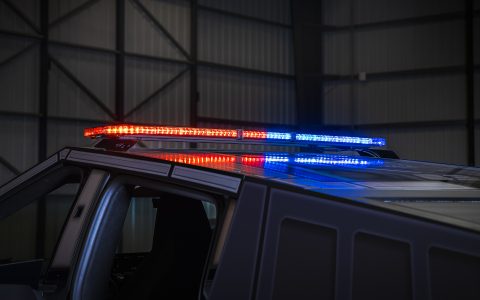 Irvine Police Department UP.Fit Tesla Cybertruck on 18 inch UP.FIT Forged PD Wheel in Satin Black