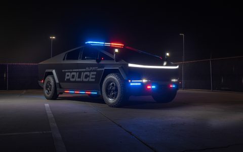 UP.Fit Tesla Cybertruck Police Vehicle on 18 inch UP.FIT Forged PD Wheel in Satin Black