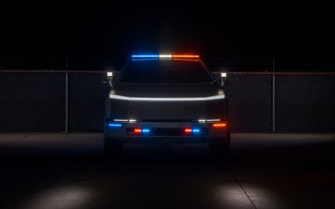 UP.Fit Tesla Cybertruck Police Vehicle on 18 inch UP.FIT Forged PD Wheel in Satin Black