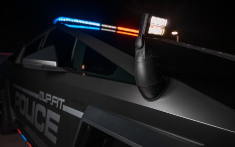 UP.Fit Tesla Cybertruck Police Vehicle on 18 inch UP.FIT Forged PD Wheel in Satin Black