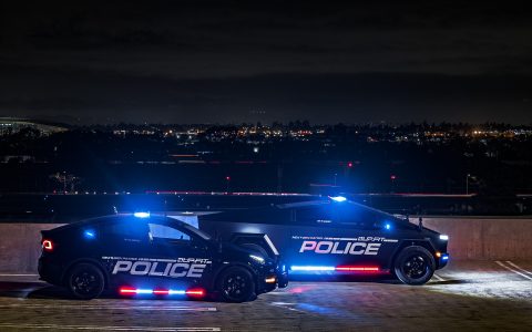 Black Tesla Model Y UP.FIT Demo Police Car on 18in UP.FIT Forged PD Wheels