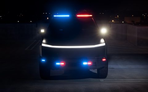 UP.Fit Tesla Cybertruck Police Vehicle on 18 inch UP.FIT Forged PD Wheel in Satin Black