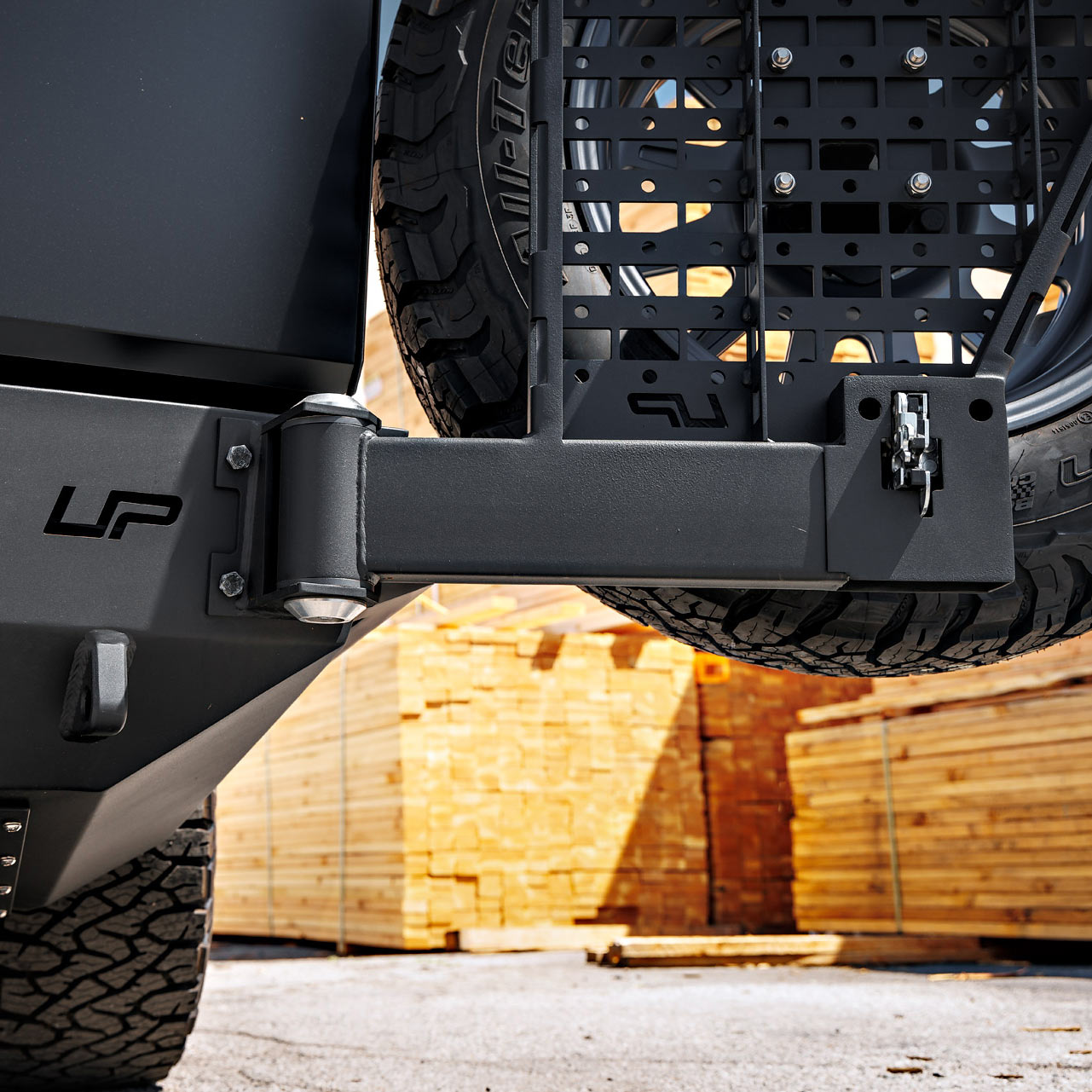 Tesla Cybertruck UP INVINCIBLE® HD Rear Bumper Swing Arm