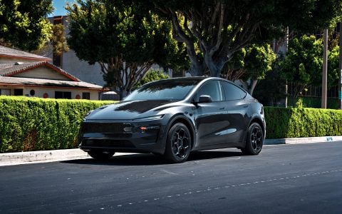 Stealth Gray Tesla Model Y Juniper on UP Forged UP-05 in Satin Black