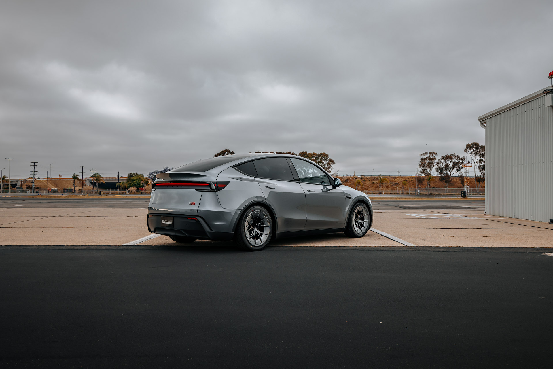 Unplugged Performance’s UP-RW aka Road Warrior on a Model Y at X Takeover 1 Tesla Model Y Juniper on UP RW Road Warrior Wheel by Unplugged Performance 2