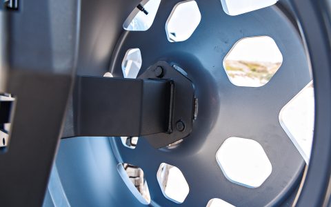 Lightning Graphic Wrapped Invincible Cybertruck on UP Forged 24" CYBRHEX Wheels in Satin Titanium