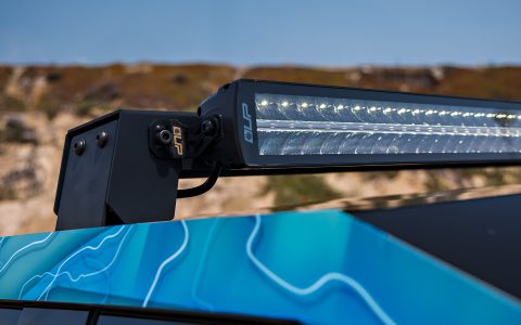 Lightning Graphic Wrapped Invincible Cybertruck on UP Forged 24" CYBRHEX Wheels in Satin Titanium