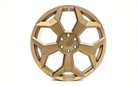 Unplugged Performance Tesla Cybertruck UP Forged Satin Bronze CYBRSPOKE 24 Inch Wheel 1200px