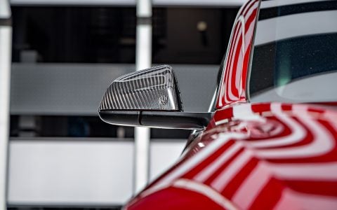 Red Rocket 2024 Tesla Model 3 Performance with Carbon Fiber Aero Kit on UP Forged UP-03 Wheels in Gloss Black