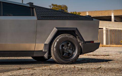 Modified Tesla Cybertruck on 20-Inch UP.FIT Forged PD Wheels in Satin Black with OEM Tires 4 Modified Tesla Cybertruck on 20-Inch UP.FIT Forged PD Wheels in Satin Black with OEM Tires