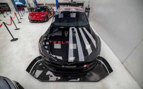 Welcoming Hundreds of Tesla Enthusiasts to Experience the Future of Tesla Customization 21 Dark Helmet displayed at Unplugged Performance technical center for Open House Event.