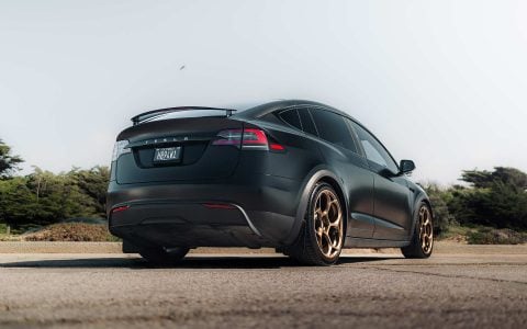 Satin Black Tesla Model X Long Range with UP Forged UP-05 Wheels in Satin Bronze