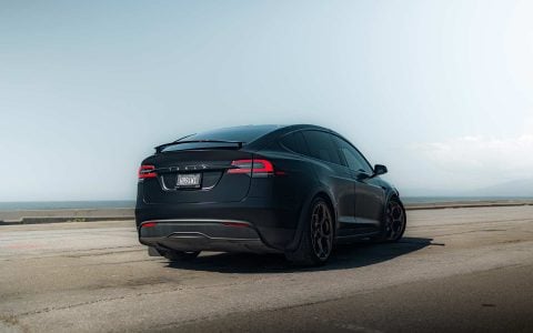 Satin Black Tesla Model X Long Range with UP Forged UP-05 Wheels in Satin Bronze