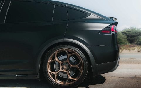 Satin Black Tesla Model X Long Range with UP Forged UP-05 Wheels in Satin Bronze
