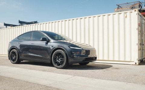 Stealth Grey Tesla Model Y Long Range with UP x BBS Flugplatz Wheels in Asteroid Graphite