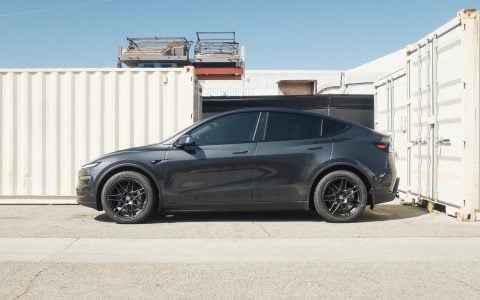 Stealth Grey Tesla Model Y Long Range with UP x BBS Flugplatz Wheels in Asteroid Graphite