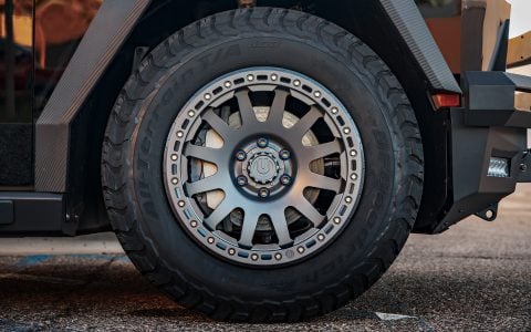 Gloss Black Tesla Cybertruck UP INVINCBILE Build and UP Forged UP-03 Beadlock Wheels Unplugged Performance 1920px (2)