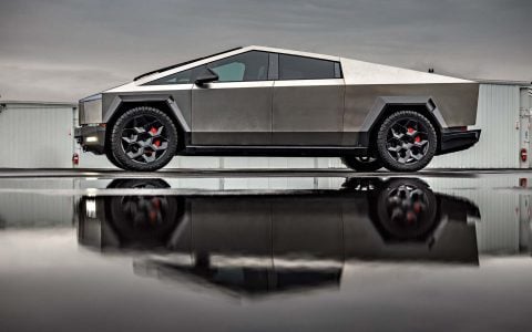 Tesla Cybertruck on 24-Inch UP Forged CYBRHEX Wheels in Gloss Black 1