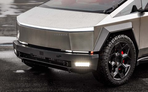 Tesla Cybertruck on 24-Inch UP Forged CYBRHEX Wheels in Gloss Black 14