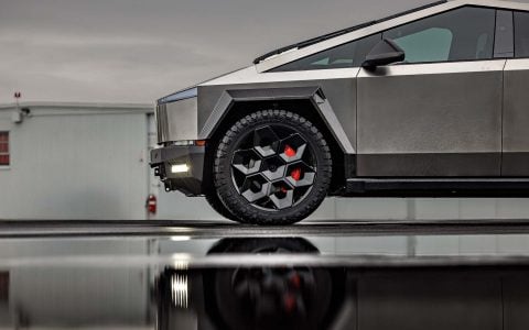 Tesla Cybertruck on 24-Inch UP Forged CYBRHEX Wheels in Gloss Black 2