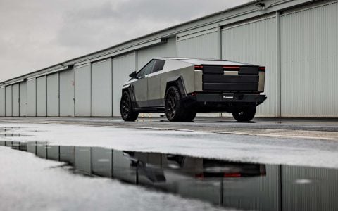 Tesla Cybertruck on 24-Inch UP Forged CYBRHEX Wheels in Gloss Black 20