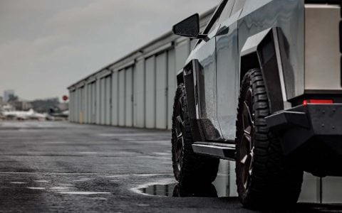 Tesla Cybertruck on 24-Inch UP Forged CYBRHEX Wheels in Gloss Black 21