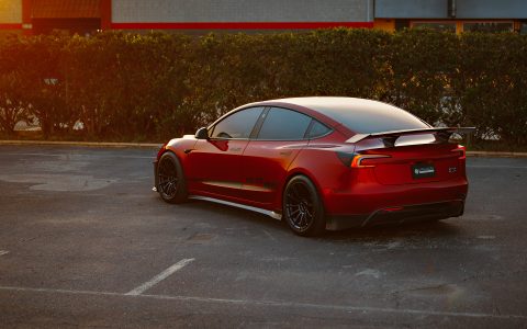 Ultra Red Tesla Model 3 Performance on 18-Inch UP Forged Race Spec UP-03 Wheels in Gloss Black 9 Ultra Red Tesla Model 3 Performance on 18-Inch UP Forged Race Spec UP-03 Wheels in Gloss Black 15