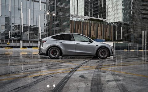 Quicksilver Tesla Model Y on 19-Inch UP Forged UP-RW Wheels