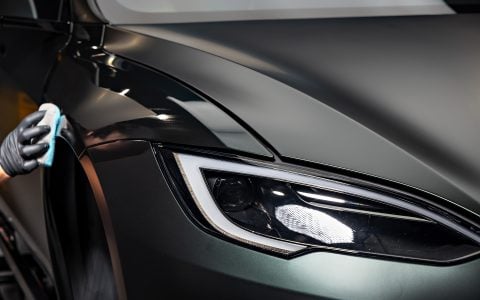 Dark Sage 2026 Tesla Model S with UP Forged UP-03 Gloss Black Wheels