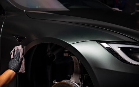 Dark Sage 2026 Tesla Model S with UP Forged UP-03 Gloss Black Wheels