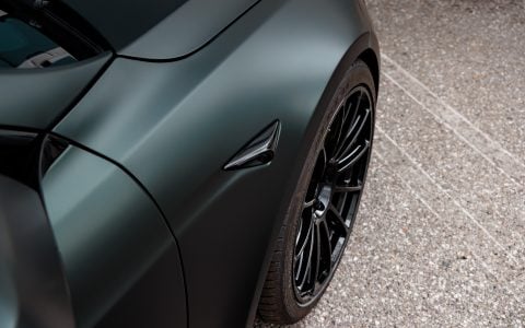 Dark Sage 2026 Tesla Model S with UP Forged UP-03 Gloss Black Wheels