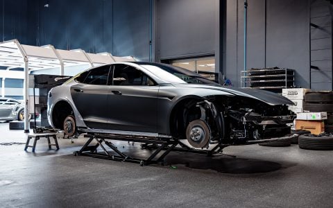 Dark Sage 2026 Tesla Model S with UP Forged UP-03 Gloss Black Wheels